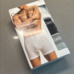 Calvin Klein Men's Cotton Boxer Briefs - White, Black, Gray